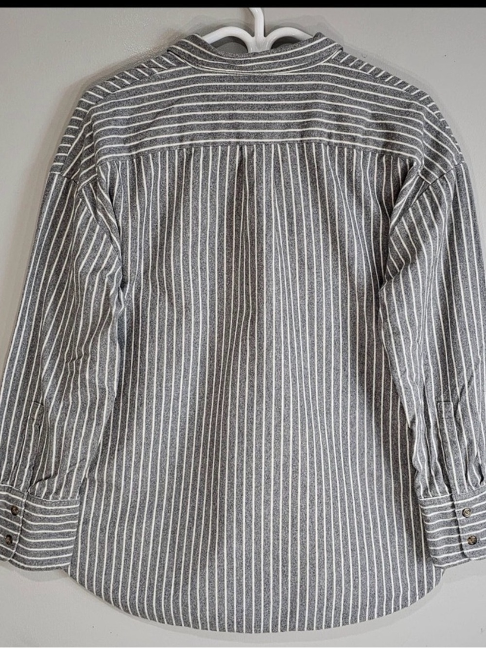 MADEWELL Westward Grey Flannel Pinstripe Button Down Shirt Size M - Picture 6 of 8
